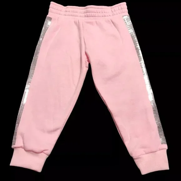 Btween‎ Baby Girls Leggings Fleece Hoodie Outfit Set Sz 24 Months Pink/Silver - Picture 10 of 10